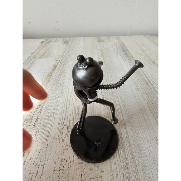 Kalifano frog singer band musical metal art figurine screws bolts‎ unique statue - Picture 4 of 7